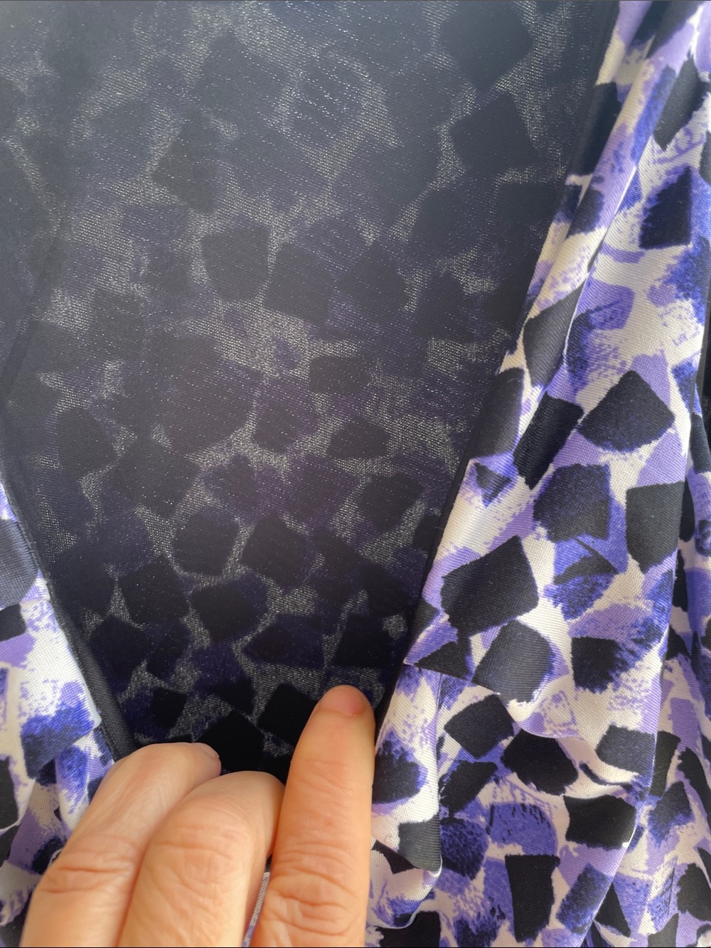 Beautiful-Perceptions Purple and Black Patterned Maxi Dress with Solid Waist - Picture 5 of 9